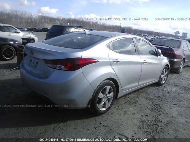 5NPDH4AE0DH396581 - 2013 HYUNDAI ELANTRA GLS/LIMITED SILVER photo 4