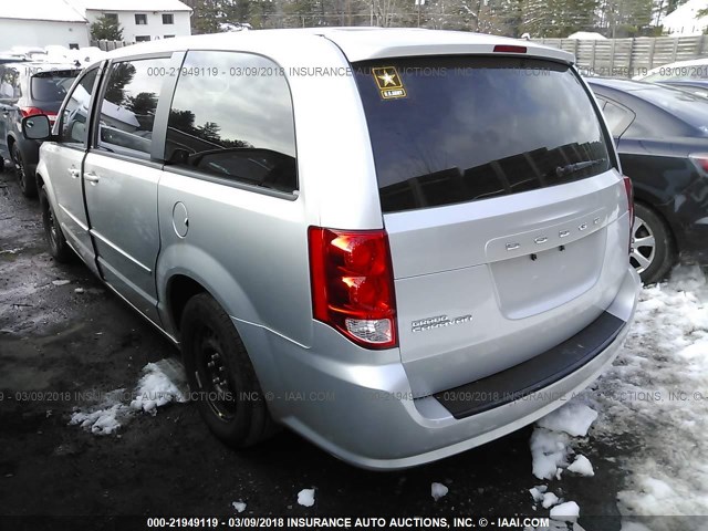 2C4RDGBG3CR243598 - 2012 DODGE GRAND CARAVAN SE SILVER photo 3