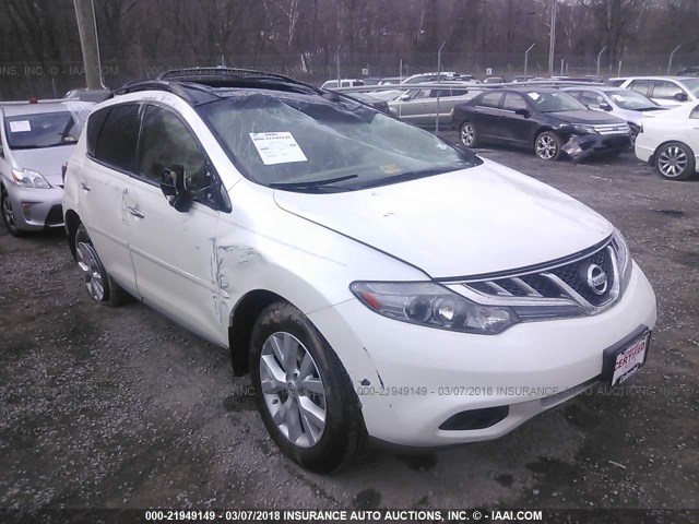 JN8AZ1MU9CW101699 - 2012 NISSAN MURANO S/SL/LE WHITE photo 1