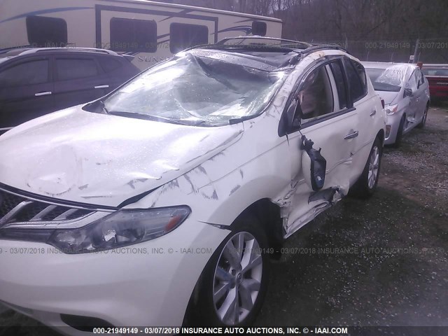 JN8AZ1MU9CW101699 - 2012 NISSAN MURANO S/SL/LE WHITE photo 6