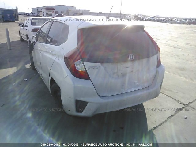 3HGGK5G56FM742451 - 2015 HONDA FIT LX WHITE photo 3