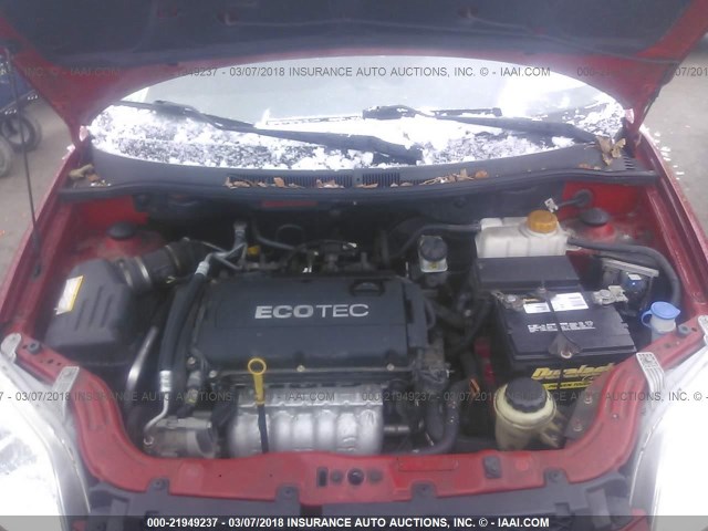 KL1TD5DE4BB228702 - 2011 CHEVROLET AVEO LS/LT 红色 照片 10