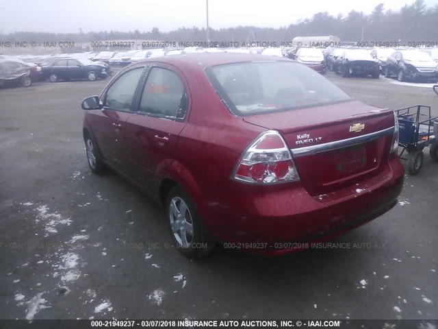 KL1TD5DE4BB228702 - 2011 CHEVROLET AVEO LS/LT RED photo 3