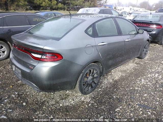 1C3CDFCH4DD703156 - 2013 DODGE DART LIMITED/R/T GRAY photo 4