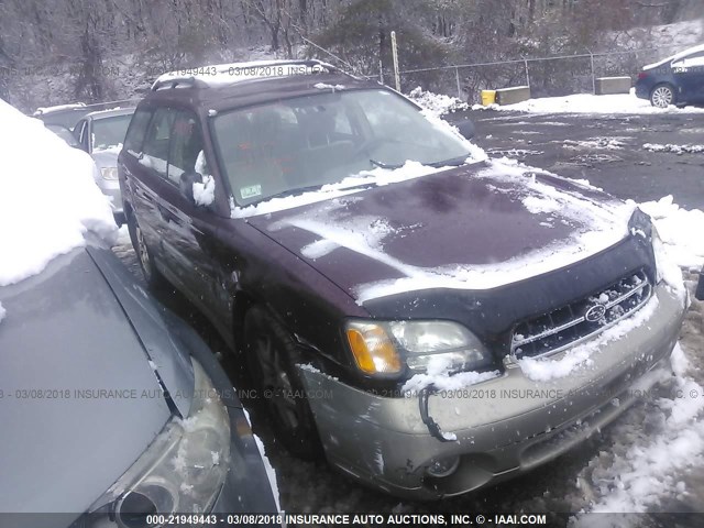 4S3BH665917675121 - 2001 SUBARU LEGACY OUTBACK MAROON photo 1