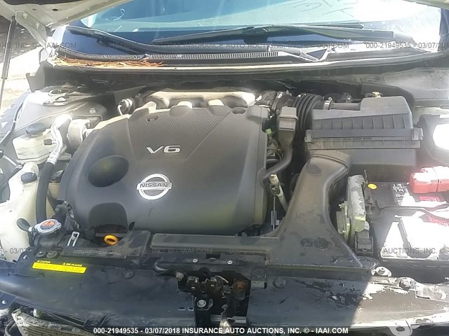 1N4AA5AP7EC445051 - 2014 NISSAN MAXIMA S/SV SILVER photo 10