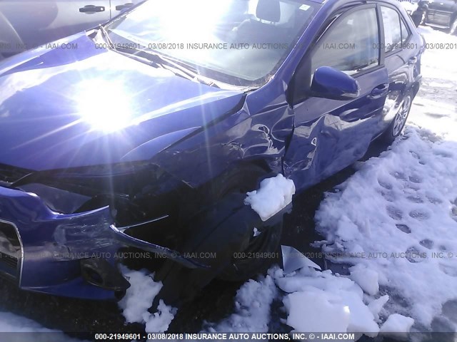 2T1BURHE2EC103774 - 2014 TOYOTA COROLLA L/LE/LE PLS/PRM/S/S PLS BLUE photo 6