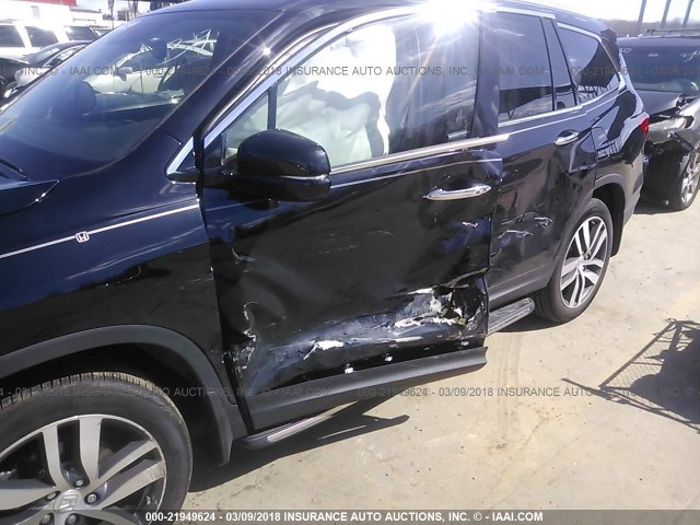 5FNYF6H05HB097251 - 2017 HONDA PILOT ELITE BLACK photo 6