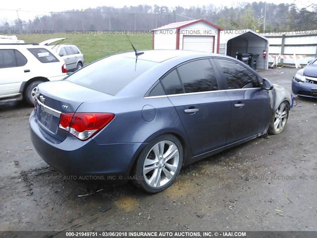 1G1PG5SB1D7113290 - 2013 CHEVROLET CRUZE LTZ GRAY photo 4