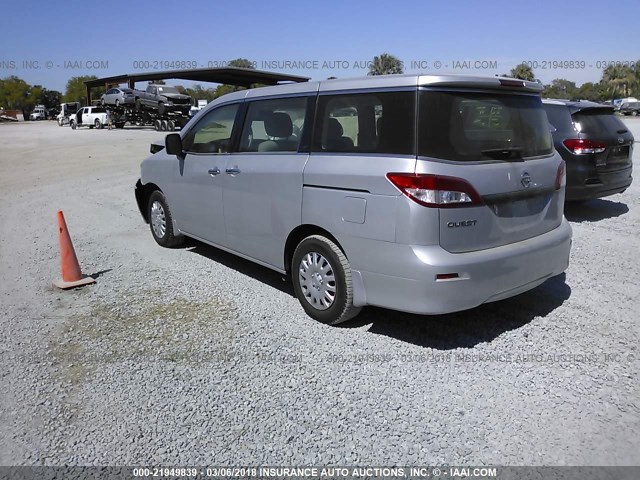 JN8AE2KP9F9133652 - 2015 NISSAN QUEST S/SV/SL/PLATINUM SILVER photo 3