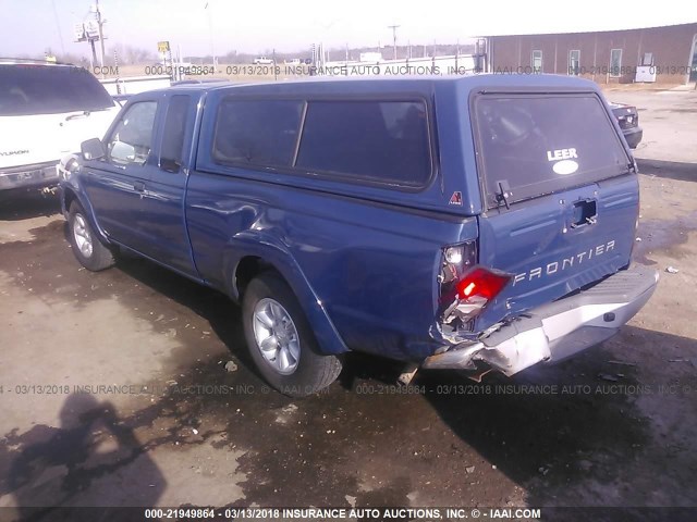 1N6DD26S71C391400 - 2001 NISSAN FRONTIER KING CAB XE BLUE photo 3
