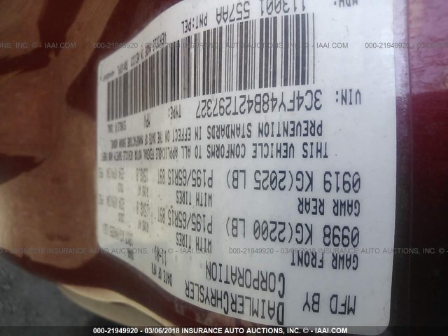 3C4FY48B42T297327 - 2002 CHRYSLER PT CRUISER CLASSIC 红色 照片 9