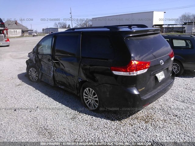 5TDYK3DC6BS043079 - 2011 TOYOTA SIENNA XLE/LIMITED BLACK photo 3