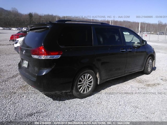 5TDYK3DC6BS043079 - 2011 TOYOTA SIENNA XLE/LIMITED BLACK photo 4