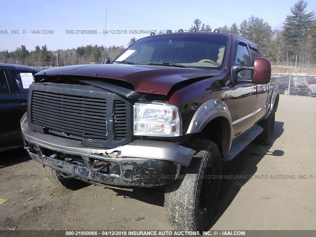 1FTWW31P16ED79561 - 2006 FORD F350 SRW SUPER DUTY BURGUNDY photo 2