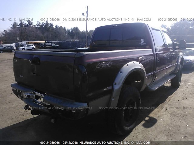 1FTWW31P16ED79561 - 2006 FORD F350 SRW SUPER DUTY BURGUNDY photo 4