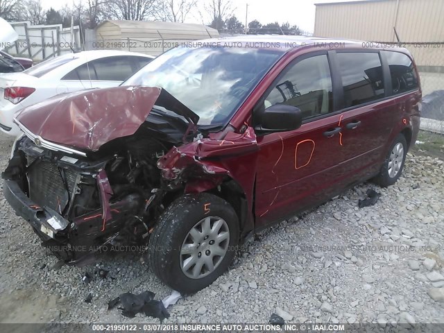 2A8HR44H48R748776 - 2008 CHRYSLER TOWN & COUNTRY LX RED photo 2