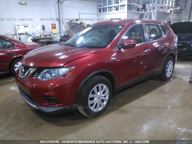 5N1AT2MT9EC804987 - 2014 NISSAN ROGUE S/SL/SV RED photo 2