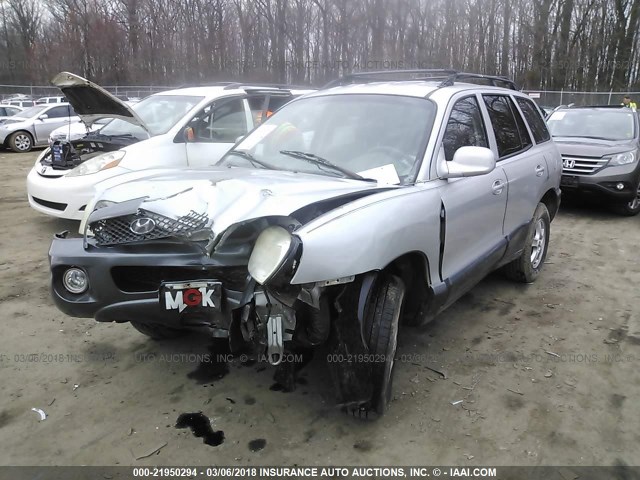 KM8SC73D34U758450 - 2004 HYUNDAI SANTA FE GLS/LX SILVER photo 2