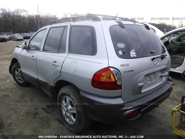 KM8SC73D34U758450 - 2004 HYUNDAI SANTA FE GLS/LX SILVER photo 3