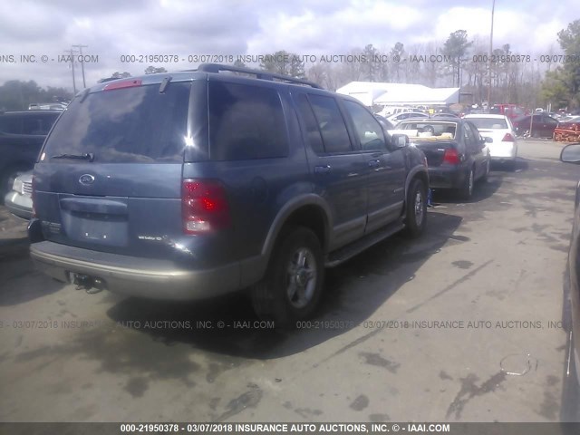 1FMZU74WX2UD10313 - 2002 FORD EXPLORER EDDIE BAUER BLUE photo 4