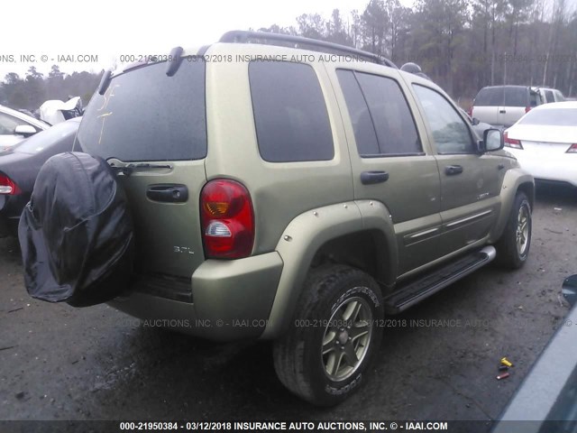 1J4GK38K72W333760 - 2002 JEEP LIBERTY RENEGADE GREEN photo 4