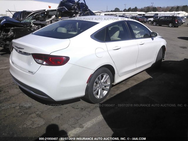 1C3CCCAB5FN532480 - 2015 CHRYSLER 200 LIMITED WHITE photo 4