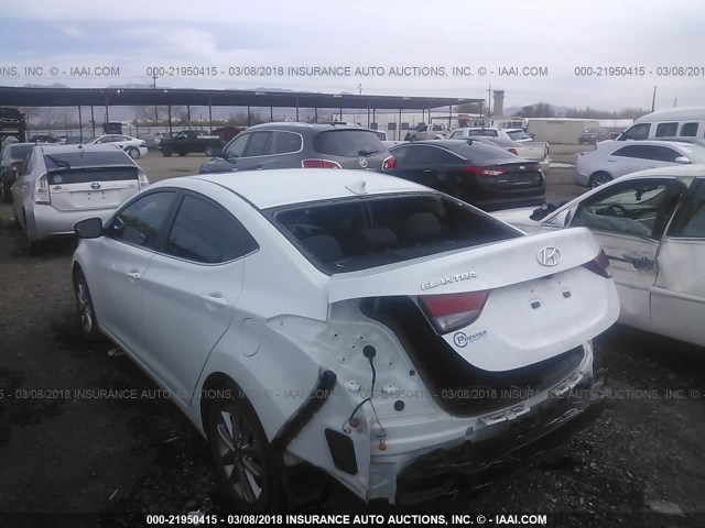 5NPDH4AE8FH583117 - 2015 HYUNDAI ELANTRA SE/SPORT/LIMITED WHITE photo 3