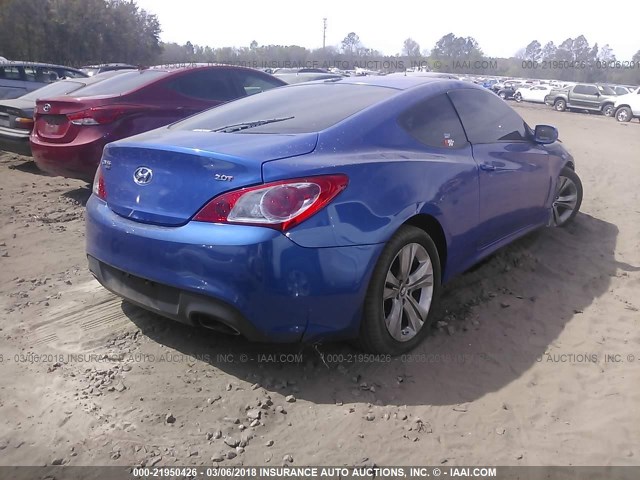 KMHHT6KD5BU056102 - 2011 HYUNDAI GENESIS COUPE 2.0T BLUE photo 4