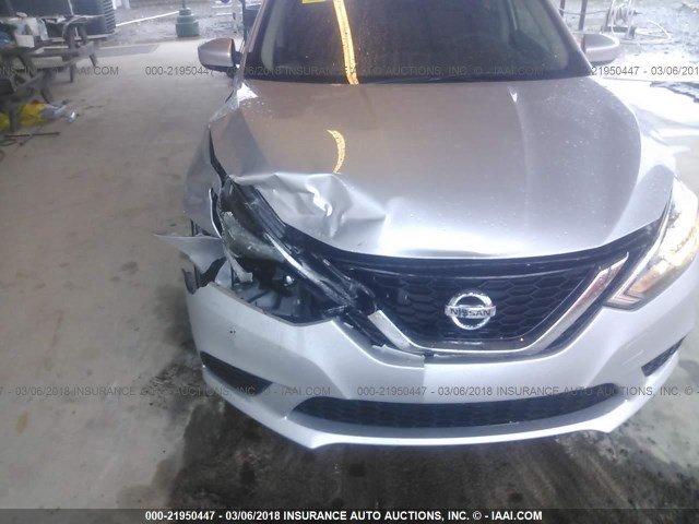 3N1AB7AP7HY318737 - 2017 NISSAN SENTRA S/SV/SR/SL SILVER photo 6