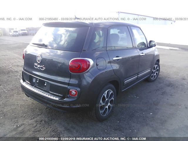 ZFBCFACH9EZ006999 - 2014 FIAT 500L LOUNGE GRAY photo 4