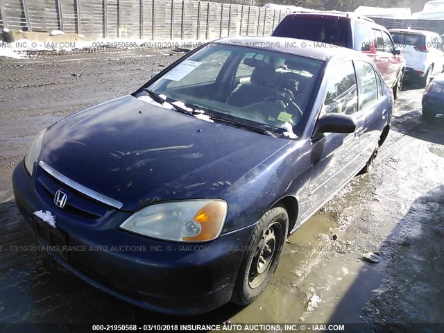 2HGES165X3H504727 - 2003 HONDA CIVIC LX BLUE photo 2