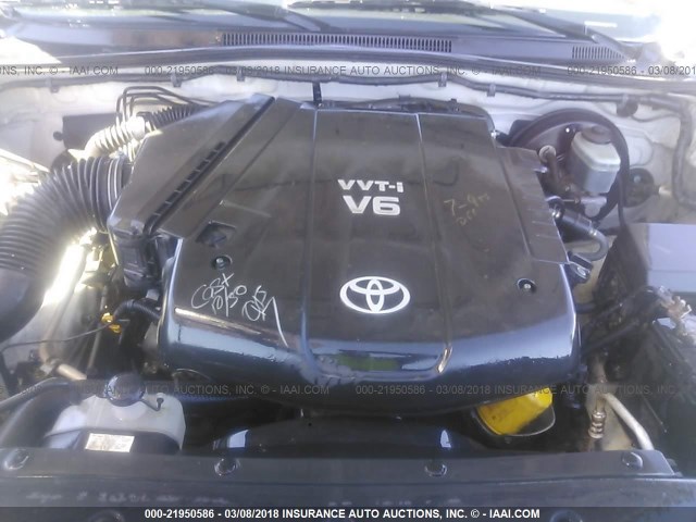 5TEJU62N66Z276695 - 2006 TOYOTA TACOMA DOUBLE CAB PRERUNNER WHITE photo 10