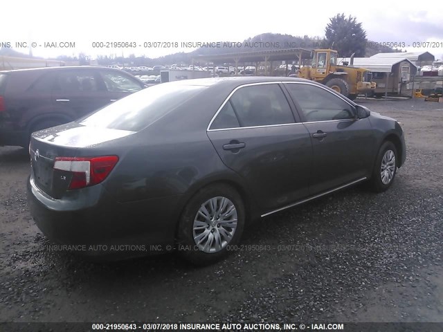 4T1BF1FK8DU237206 - 2013 TOYOTA CAMRY L/SE/LE/XLE GRAY photo 4