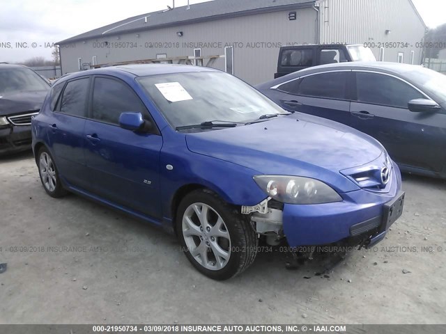 JM1BK343681843098 - 2008 MAZDA 3 HATCHBACK BLUE photo 1