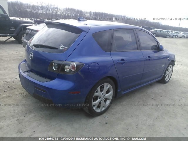 JM1BK343681843098 - 2008 MAZDA 3 HATCHBACK BLUE photo 4