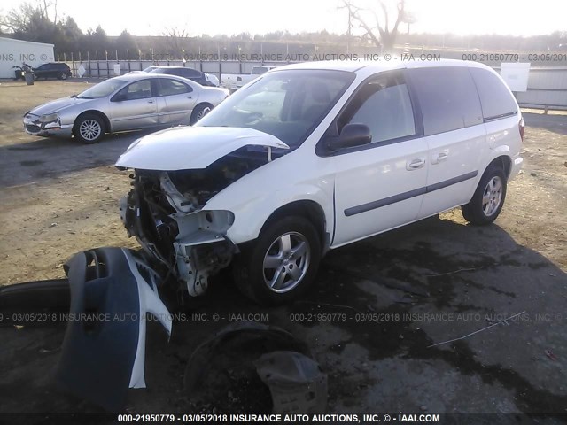 1D4GP45R06B742990 - 2006 DODGE CARAVAN SXT WHITE photo 2