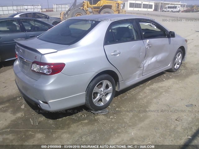 5YFBU4EE5DP167913 - 2013 TOYOTA COROLLA S/LE SILVER photo 4