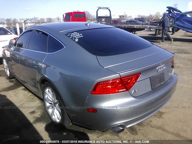 WAUSGAFC4CN002706 - 2012 AUDI A7 PRESTIGE GRAY photo 3