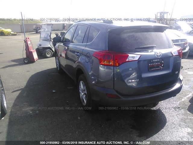 2T3ZFREV4DW037469 - 2013 TOYOTA RAV4 LE BLUE photo 3