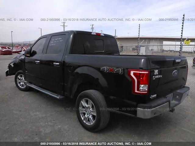 1FTEW1EG8GKF03290 - 2016 FORD F150 SUPERCREW BLACK photo 3