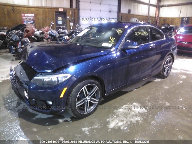 WBA2H9C39H7A25736 - 2017 BMW 230XI BLUE photo 2