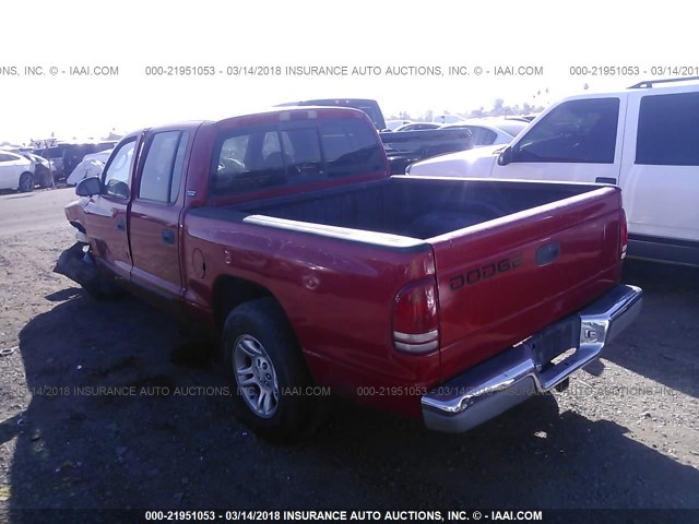 1B7GL2AZ7YS662740 - 2000 DODGE DAKOTA QUAD RED photo 3