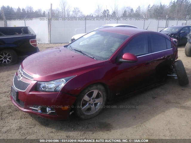 1G1PC5SB7D7290261 - 2013 CHEVROLET CRUZE LT RED photo 2