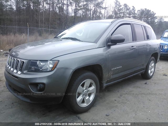 1C4NJCBA2ED570544 - 2014 JEEP COMPASS SPORT GRAY photo 2