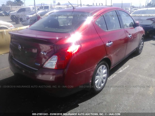 3N1CN7AP2EK465398 - 2014 NISSAN VERSA S/S PLUS/SV/SL RED photo 4