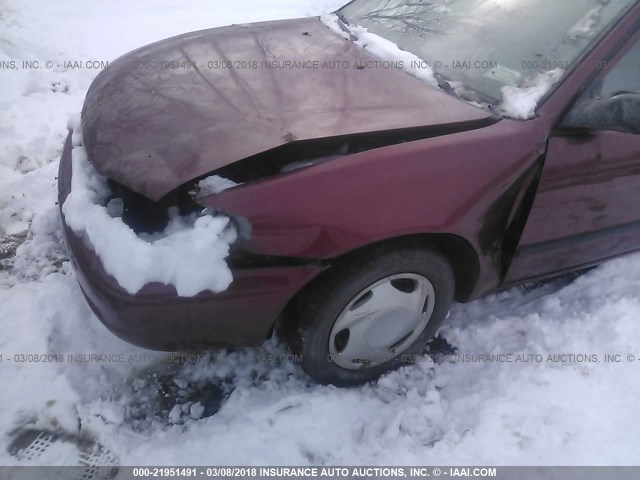 1Y1SK5285XZ416646 - 1999 CHEVROLET GEO PRIZM LSI RED photo 6