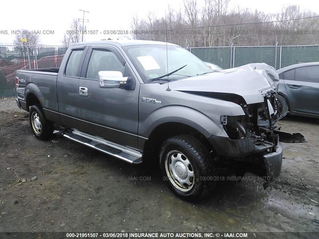 1FTEX1EWXAFC48078 - 2010 FORD F150 SUPER CAB GRAY photo 1