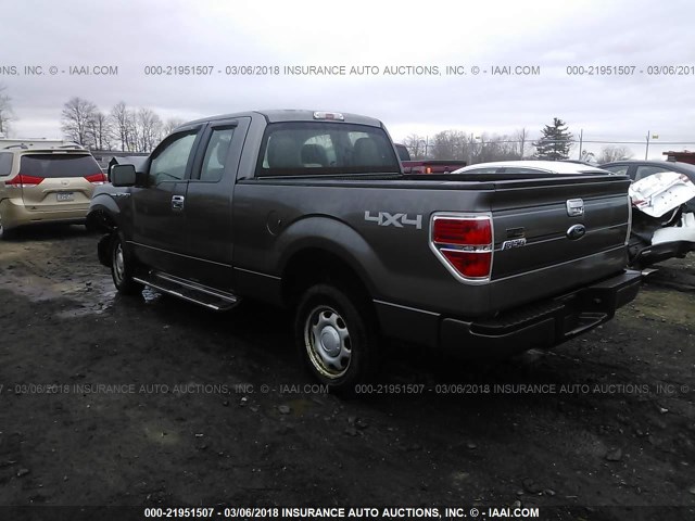 1FTEX1EWXAFC48078 - 2010 FORD F150 SUPER CAB GRAY photo 3