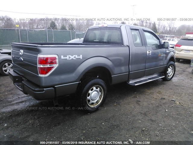 1FTEX1EWXAFC48078 - 2010 FORD F150 SUPER CAB GRAY photo 4